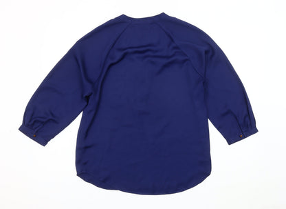 Marks & Spencer Women's Blue 3/4 Sleeve Blouse