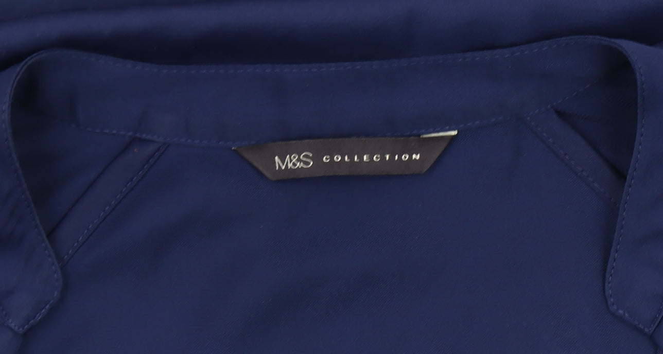 Marks and Spencer Women's Blue 3/4 Sleeve Blouse