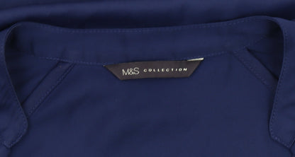 Marks & Spencer Women's Blue 3/4 Sleeve Blouse