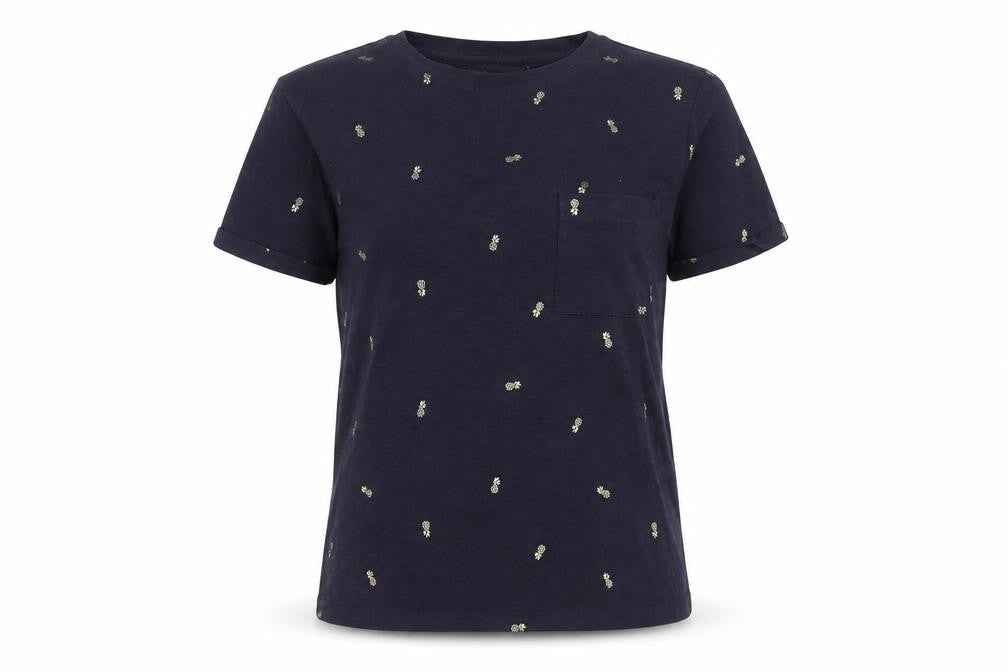 Marks & Spencer Women's Blue T-Shirt, Size 8, Cotton Blend, Casual