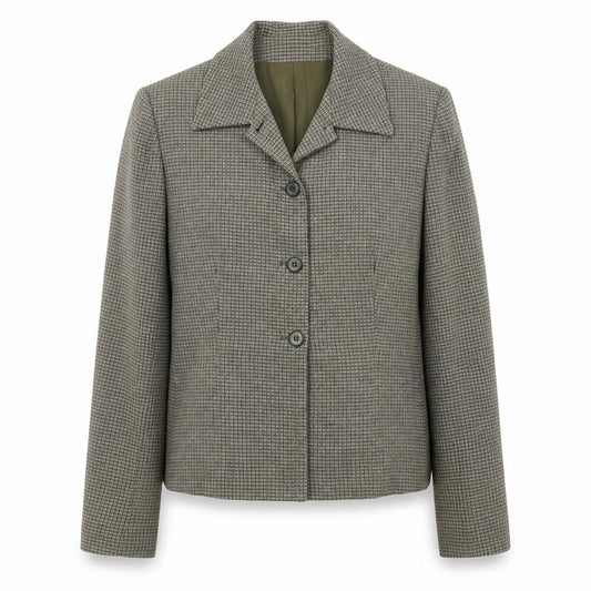 Jones Wear Women's Grey Houndstooth Suit Jacket Size 10
