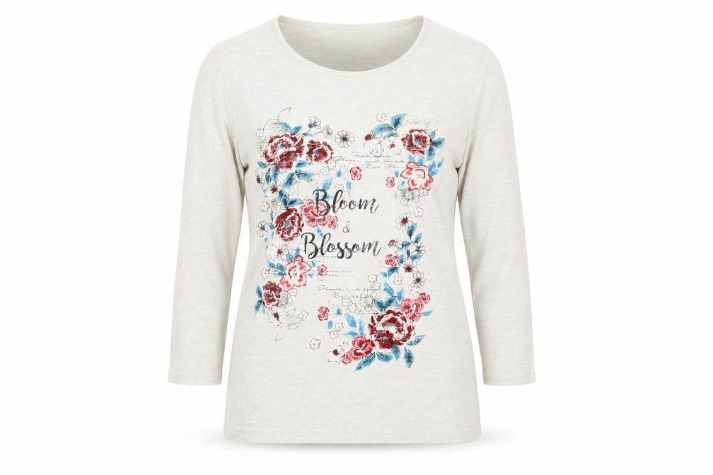 Bonmarché Women's Ivory Floral Knit Jumper Size 12