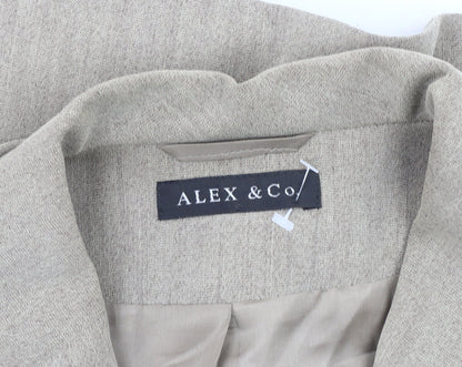 Close-up detail of Alex & Co. Women's Beige Blazer Sz 16 Wool Blend