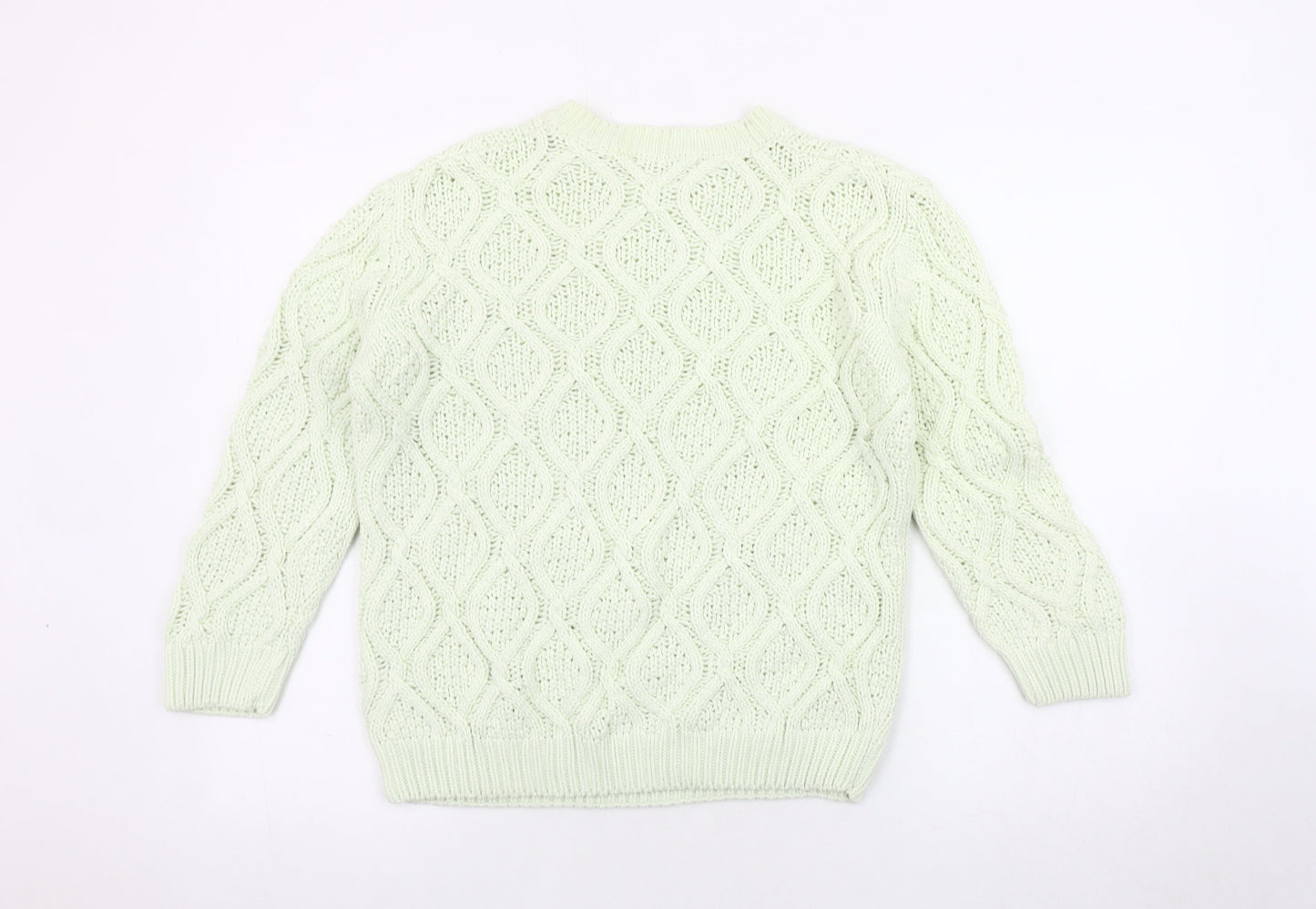 Zara Women's Green Cable-Knit Pullover Jumper Size 12