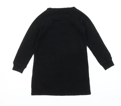 Back view of Next girls’ black sweatshirt dance theme 7 years - stylish & comfortable