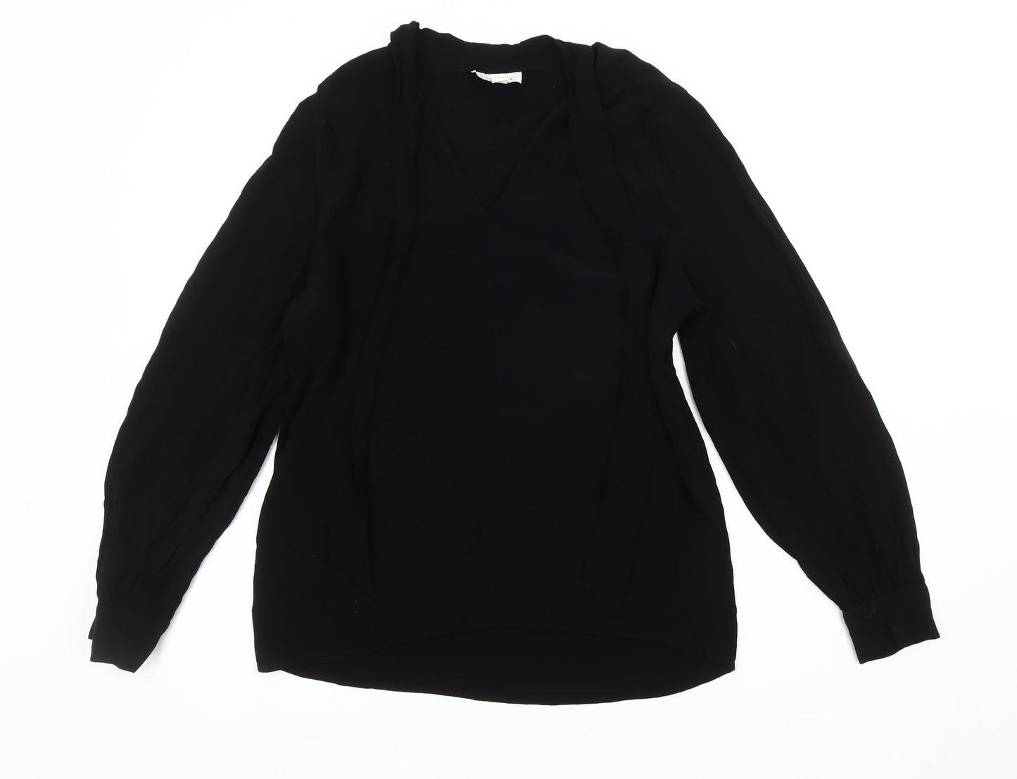 Topshop Women's Black Long Sleeve Blouse Size 12