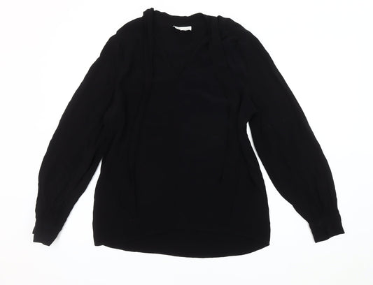 Topshop Women's Black Long Sleeve Blouse Size 12