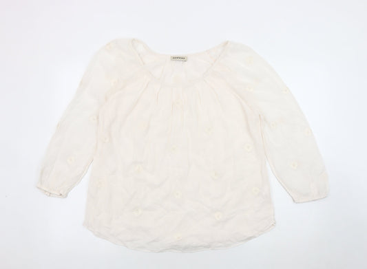 REPEAT Women’s Ivory 3/4 Sleeve Tunic Blouse Size 10