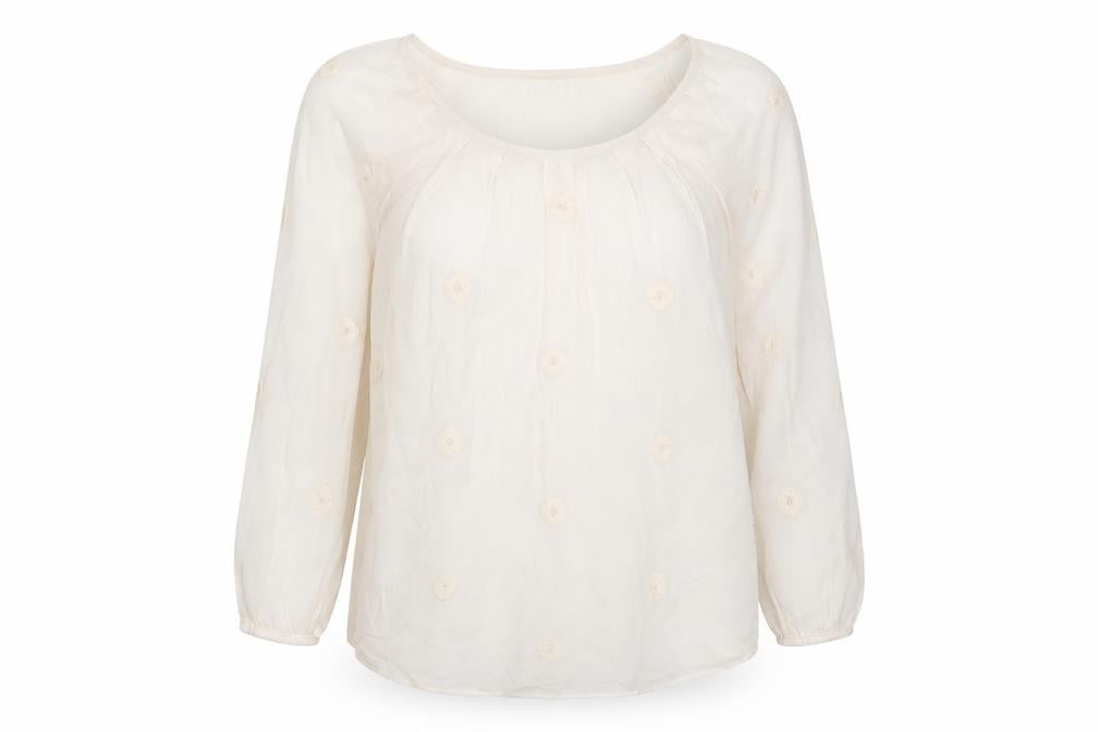 REPEAT Women’s Ivory 3/4 Sleeve Tunic Blouse Size 10