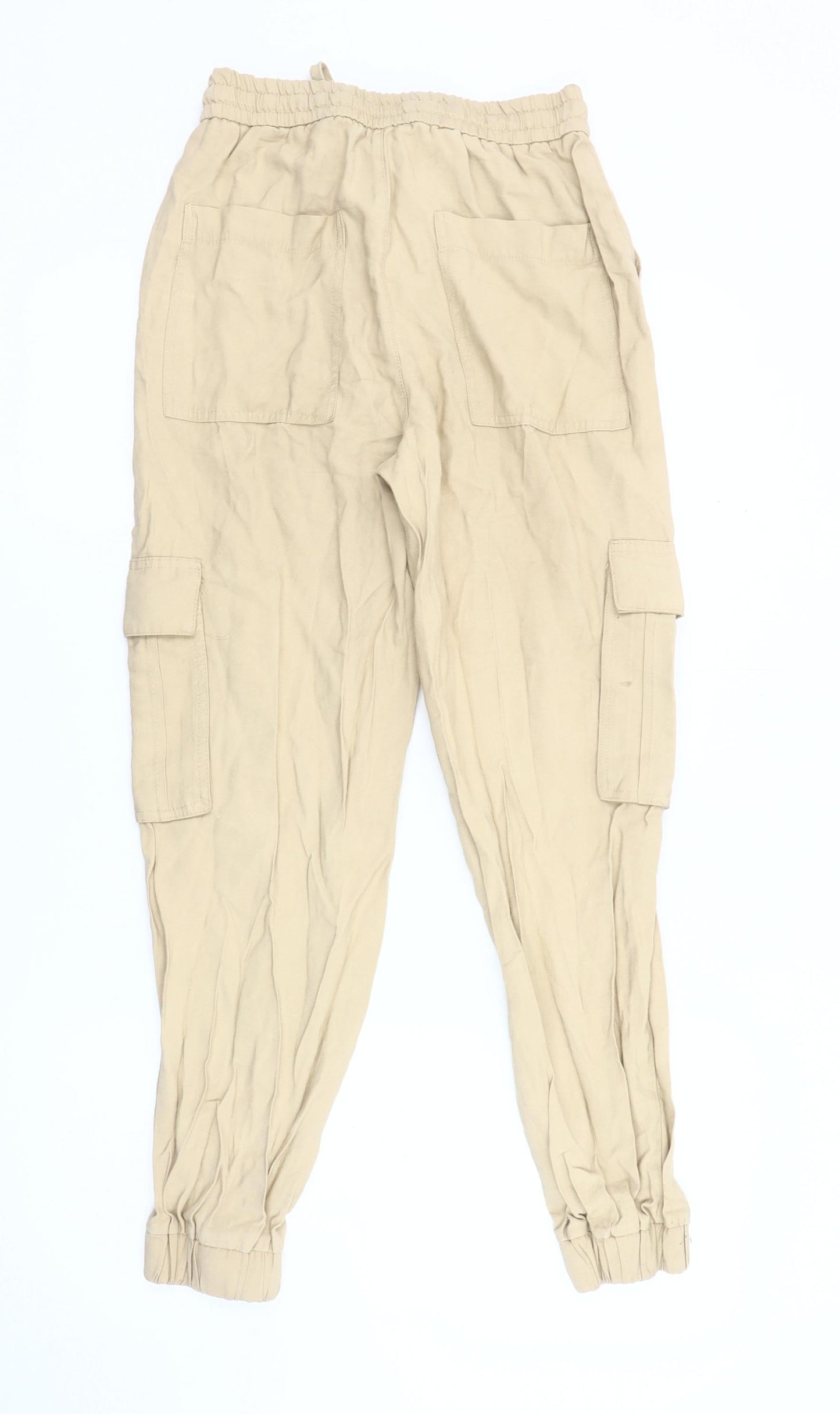 Zara Women's Beige Cargo Trousers XS - Casual Style