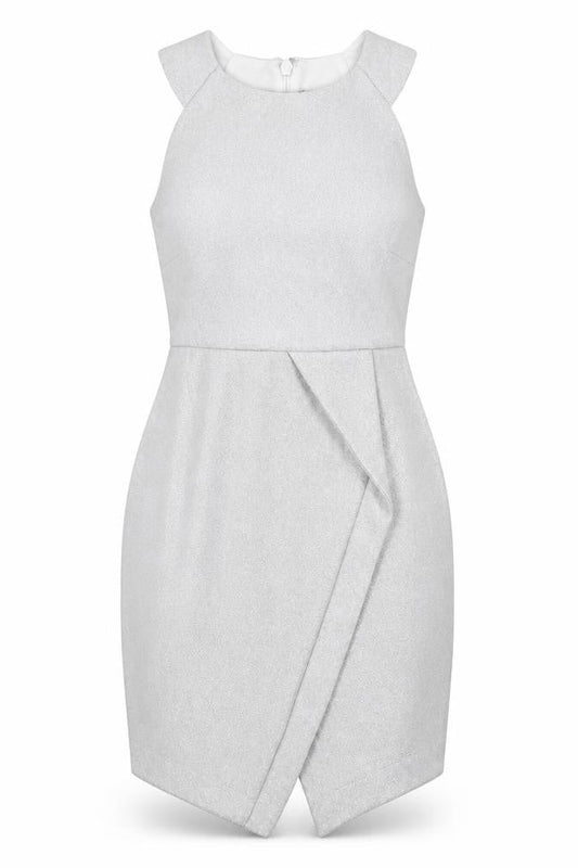 Front view of Topshop Silver Sleeveless Bodycon Dress, size 8