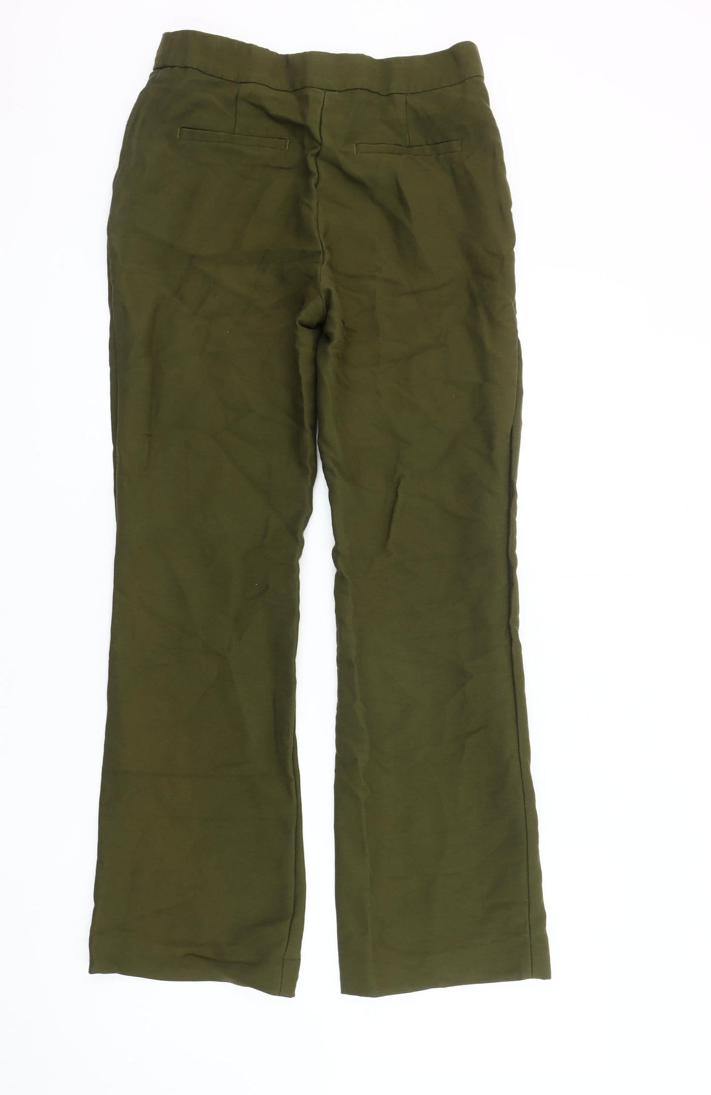 H&M Women's Green Straight Trousers, Size 6