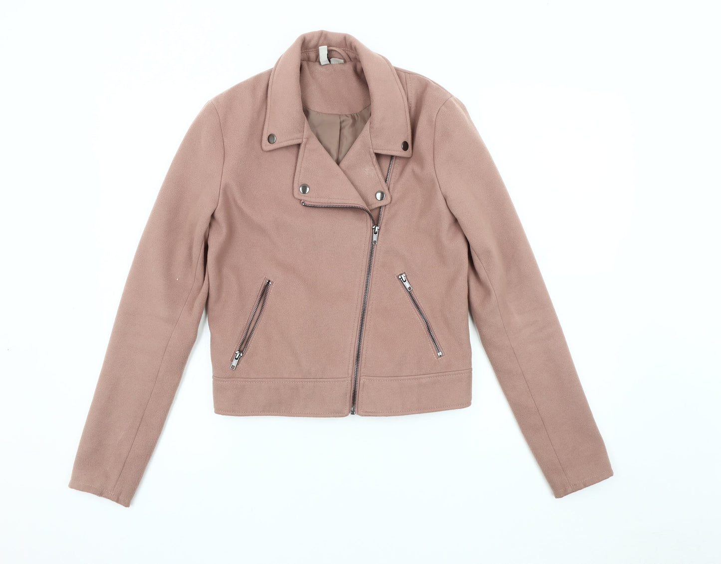 H&M Women's Brown Motorcycle Jacket, Size 6, Autumn/Spring