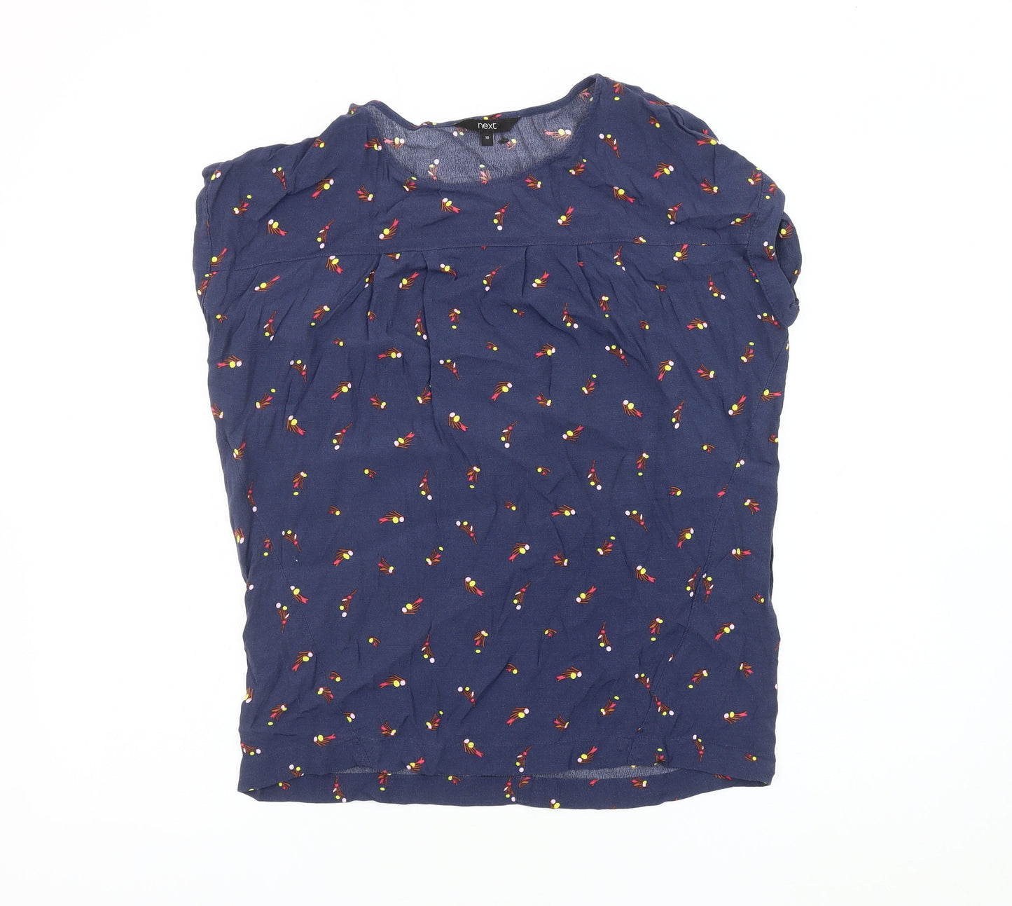 Next Women's Multicoloured Floral Cotton Blend Top