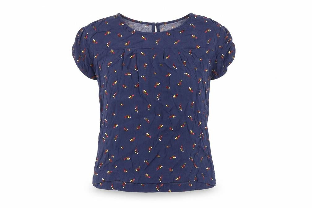 Next Women's Multicoloured Floral Cotton Blend Top