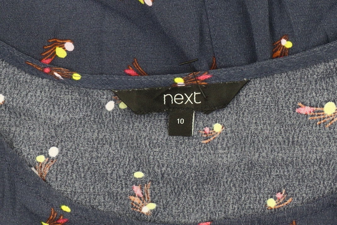Next Women's Multicoloured Floral Cotton Blend Top