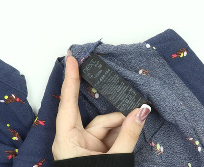 Next Women's Multicoloured Floral Cotton Blend Top