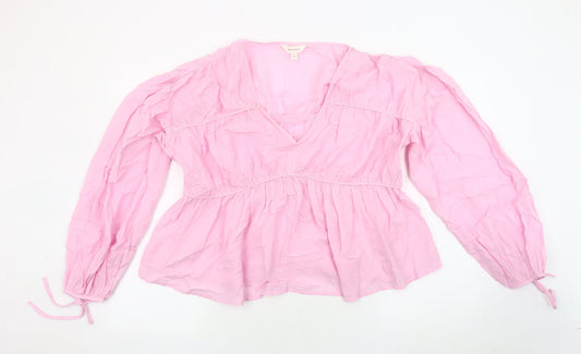 Per Una Women's Pink Tunic Blouse, Size 12, V-Neck
