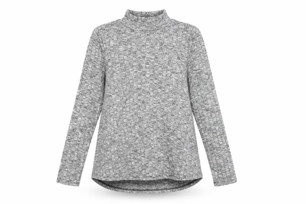 Cable & Gauge Womens Grey Mock Neck Pullover Jumper M