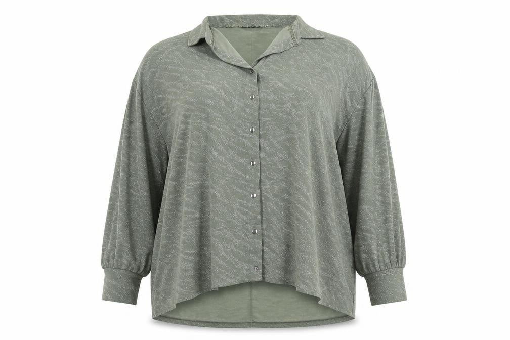 Next Women's Green Button-Up Shirt Size 16 Relaxed Fit