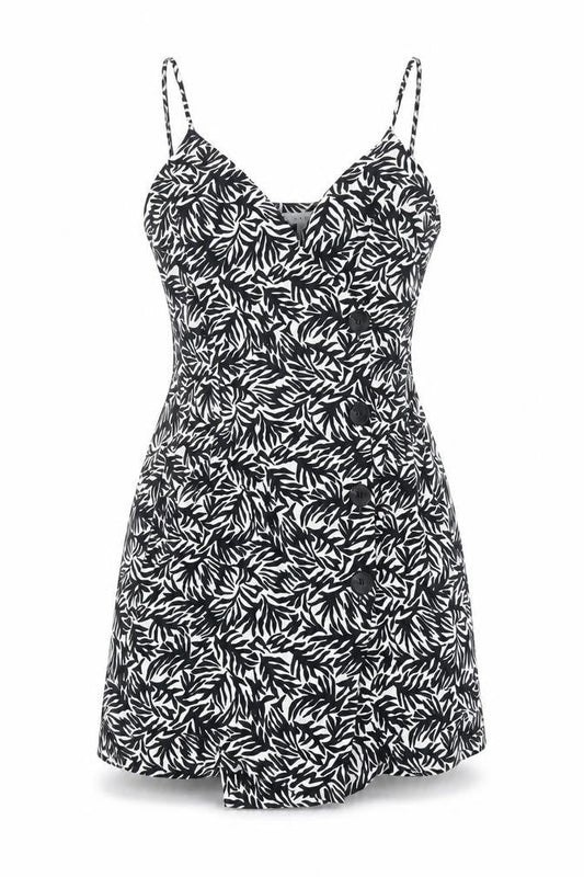 Topshop Women's Black Printed Sleeveless Dress UK 10