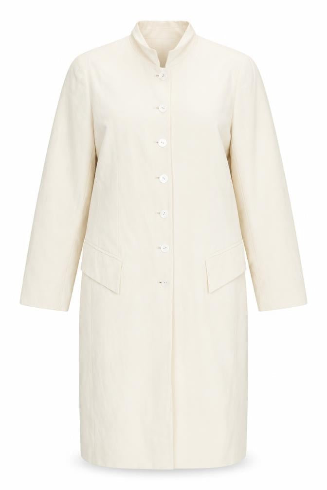 Reed Women's Ivory Long Overcoat, Size 12, Formal
