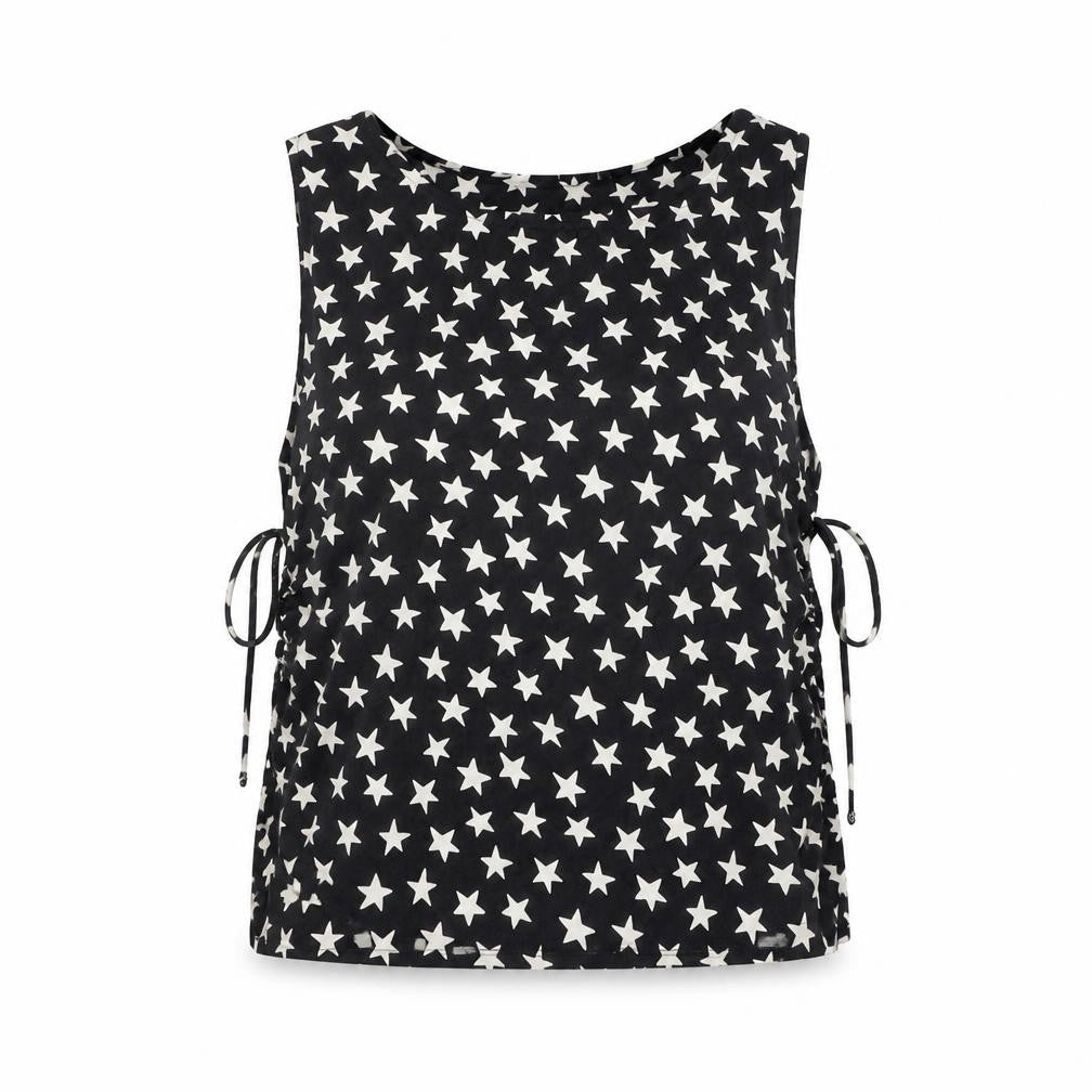 ASOS DESIGN Women's Black Star Pattern Tank Blouse Size 4