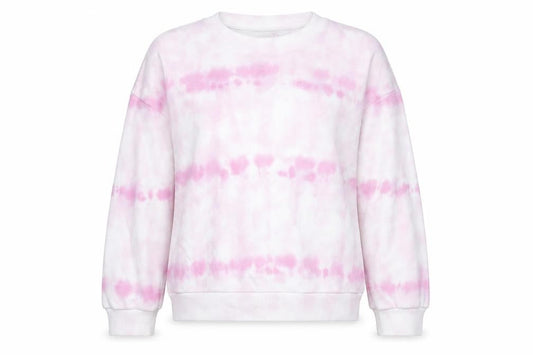 American Eagle Women's Pink Tie-Dye Crew Sweatshirt L