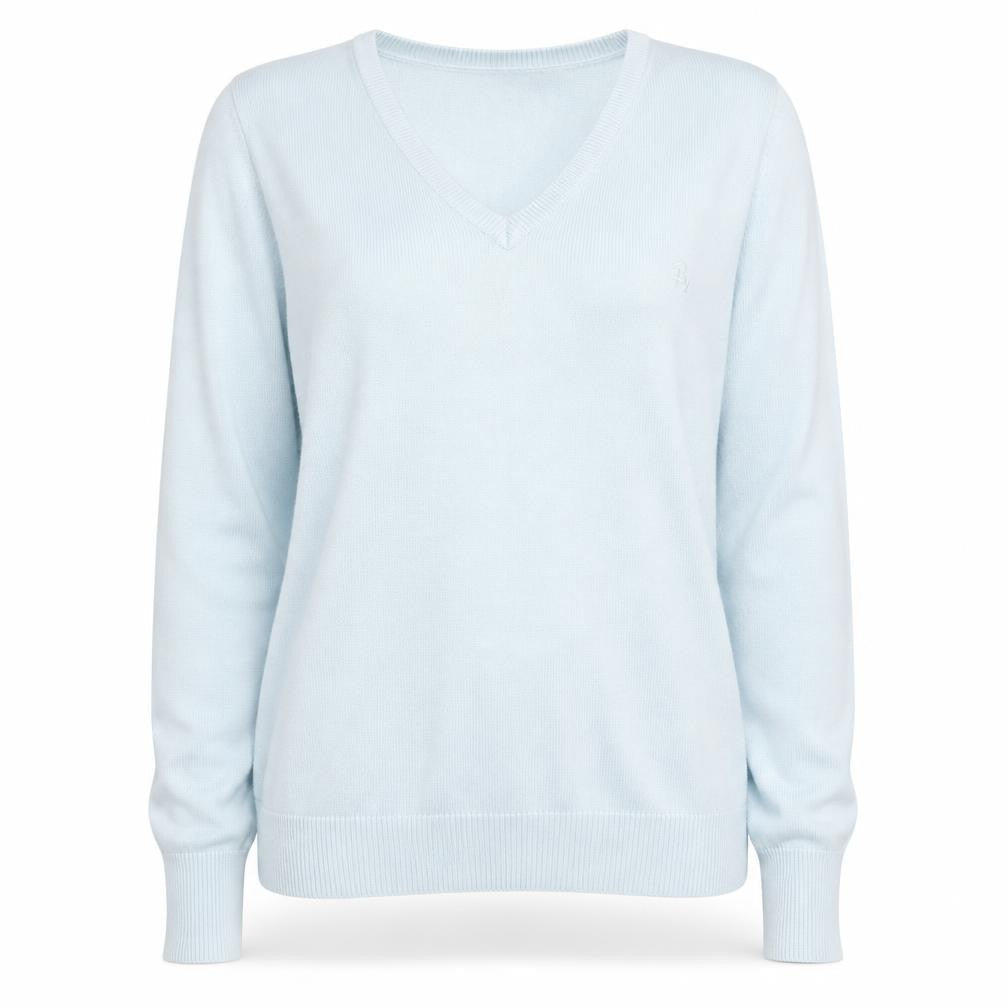 Rydale Women's Blue V-Neck Pullover Jumper Size 12