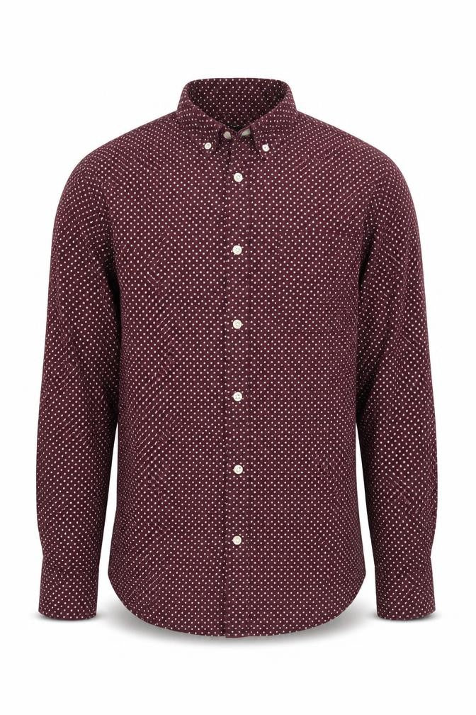 Red Herring Men's Red Geometric Button-Up Shirt M