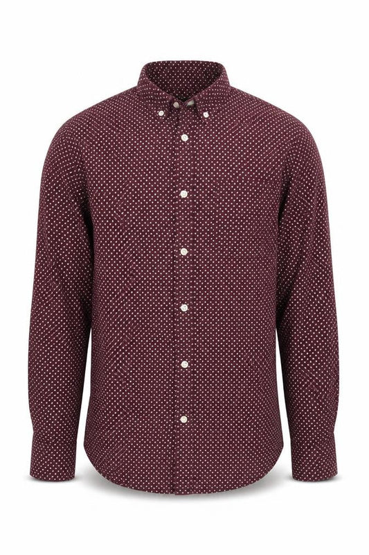 Red Herring Men's Red Geometric Button-Up Shirt M