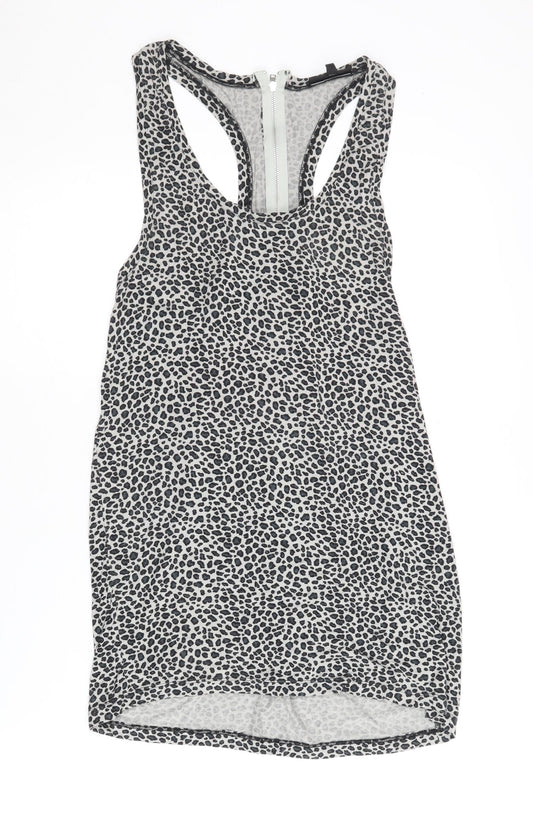 Warehouse Women's Grey Animal Print Tank Top