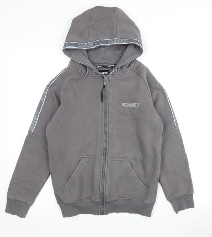 Additional front view of Sonneti boys’ grey full zip hoodie m - casual & stylish