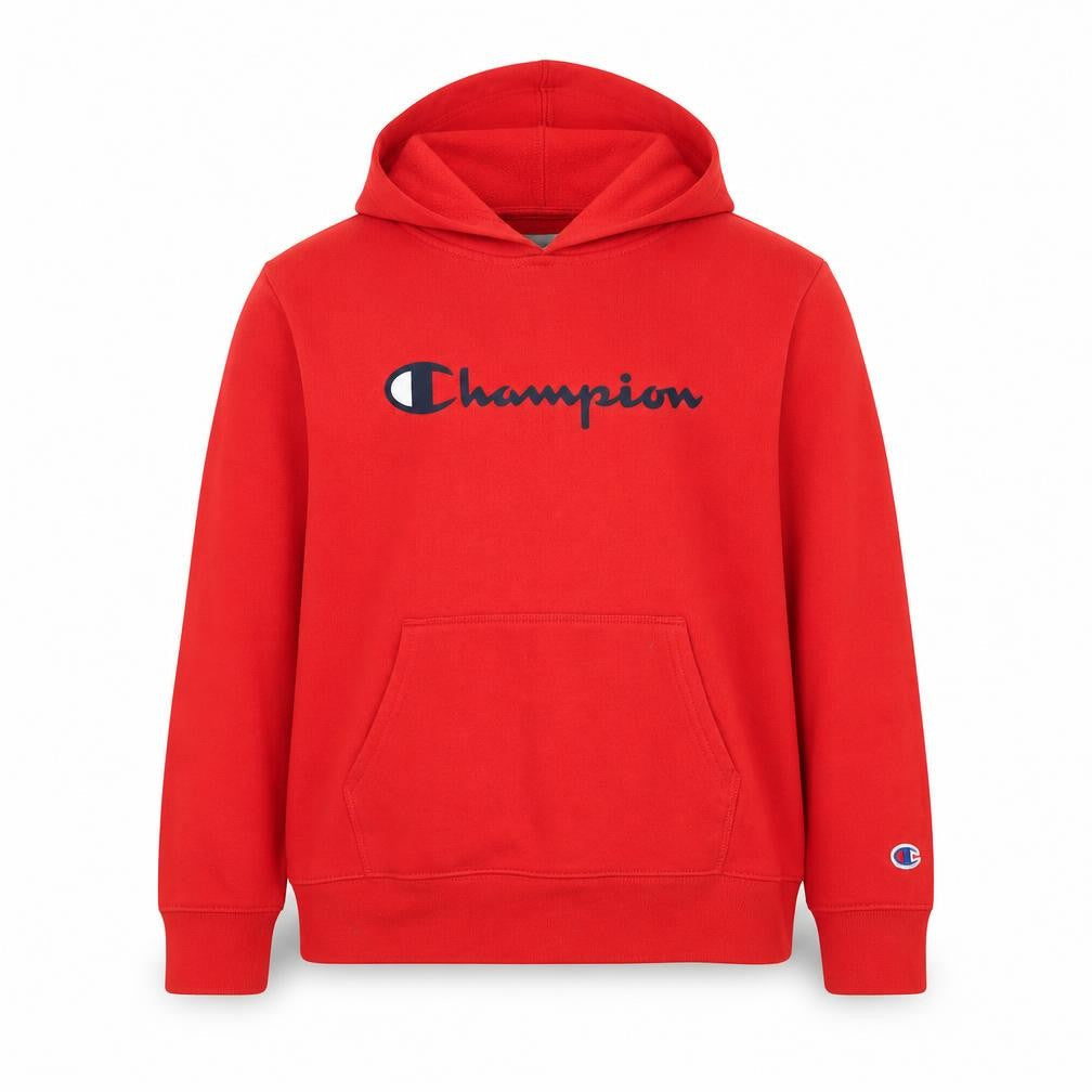 Champion Boys Red Pullover Hoodie, Size L Logo Accent