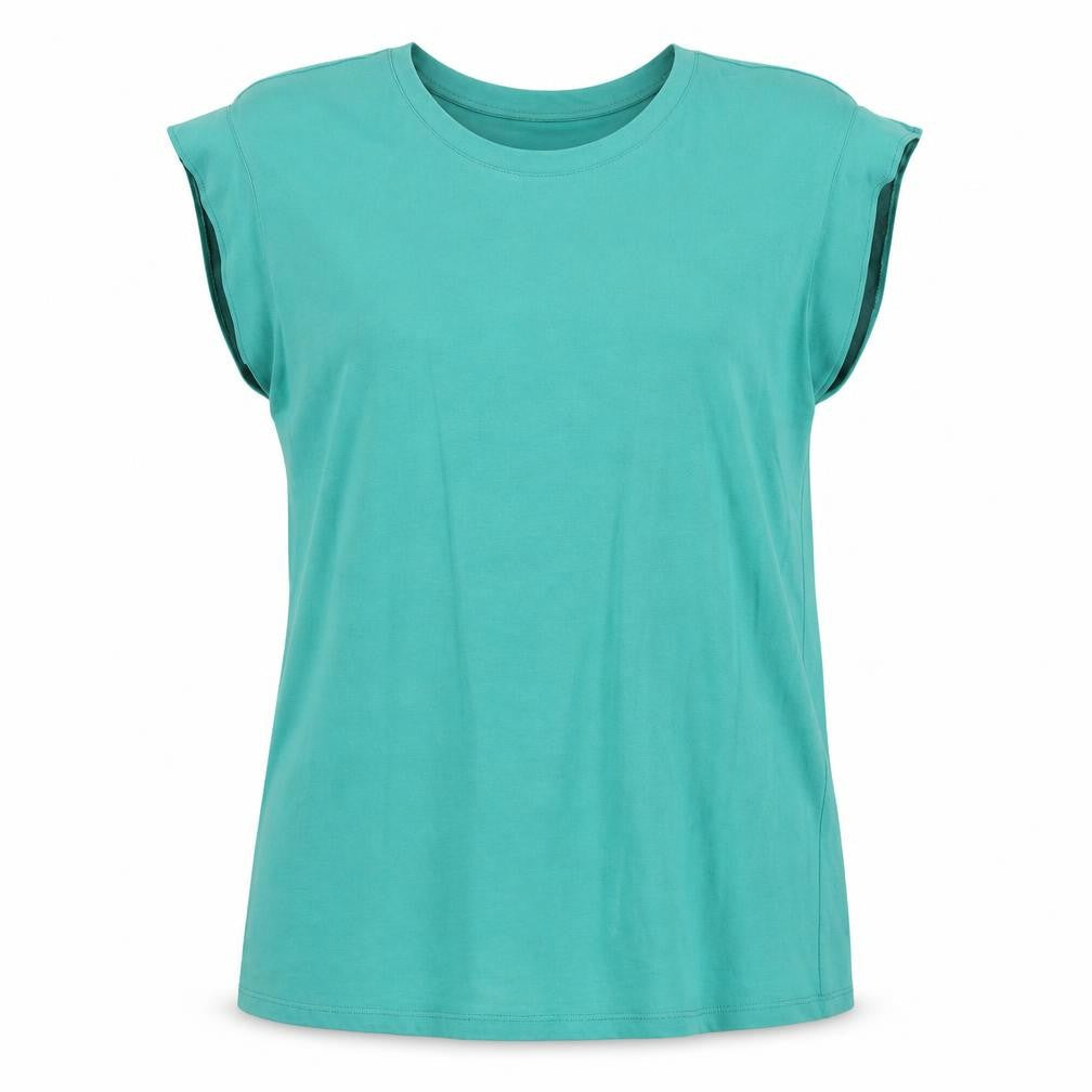 Massimo Dutti Women's Green Cotton T-Shirt - Size S