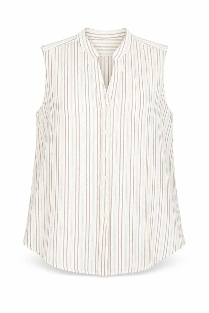 Columbia Womens Beige Striped Button-Up Top L