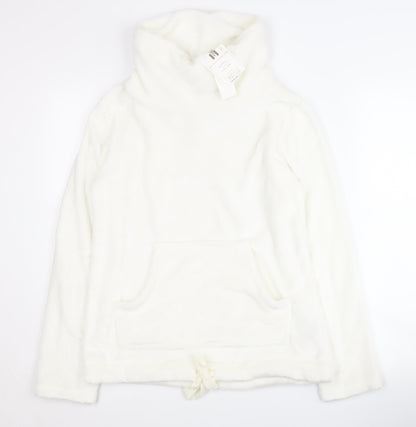 FatFace Women's White Cowl Neck Winter Sweatshirt Size 8