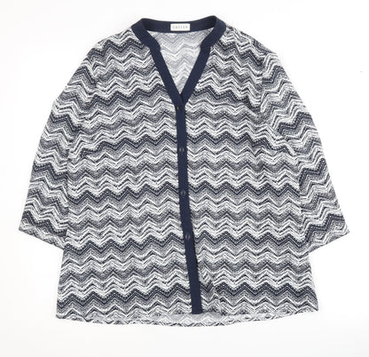 Eastex Women's Multicoloured Geometric Button-Up Top