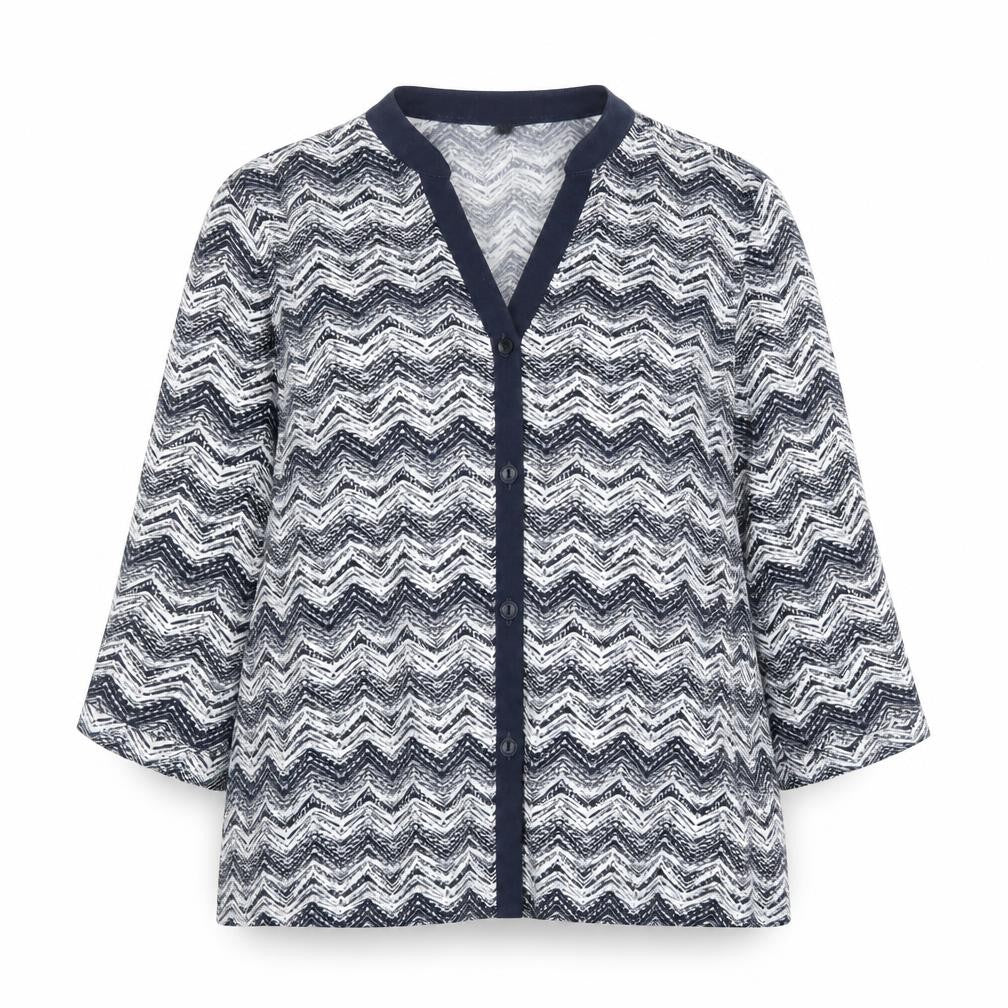 Eastex Women's Multicoloured Geometric Button-Up Top