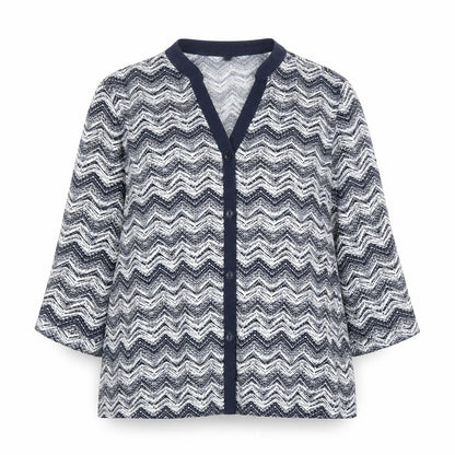 Eastex Women's Multicoloured Geometric Button-Up Top
