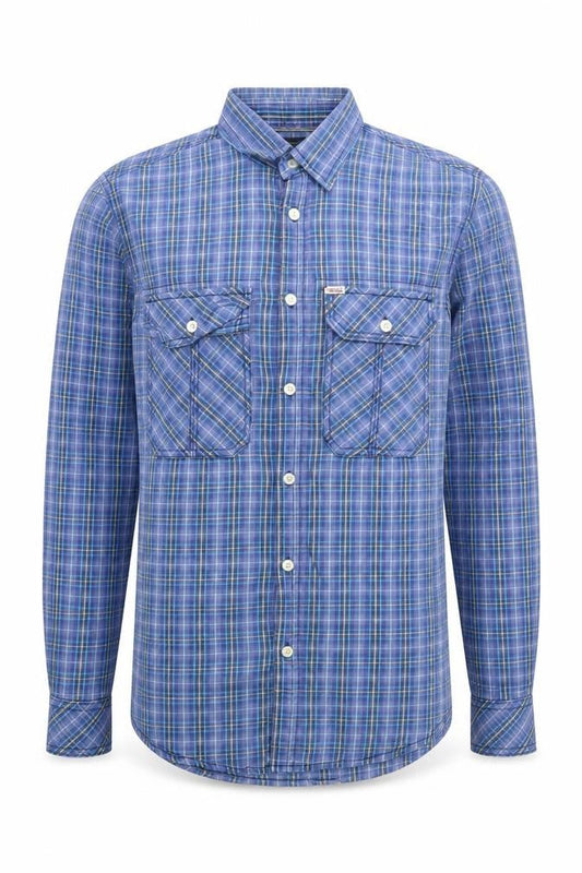 Jack & Jones Men's Blue Plaid Button-Up Shirt S