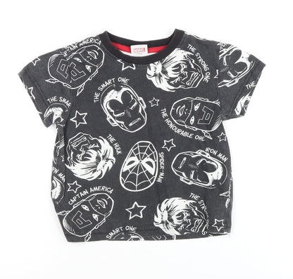 Preloved Marvel Comics Boys Black Graphic T-Shirt 4 Years - Front