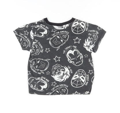 Preloved Marvel Comics Boys Black Graphic T-Shirt 4 Years - Back