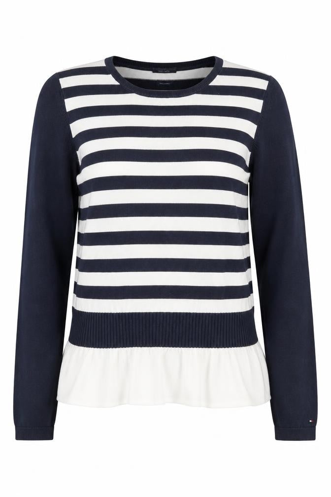 Tommy Hilfiger Women's Blue Striped Pullover Jumper S