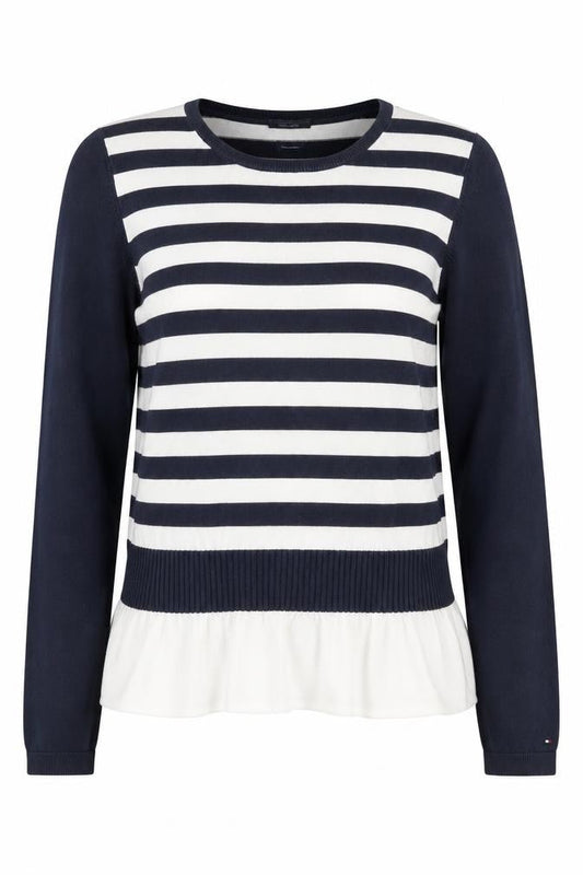 Tommy Hilfiger Women's Blue Striped Pullover Jumper S