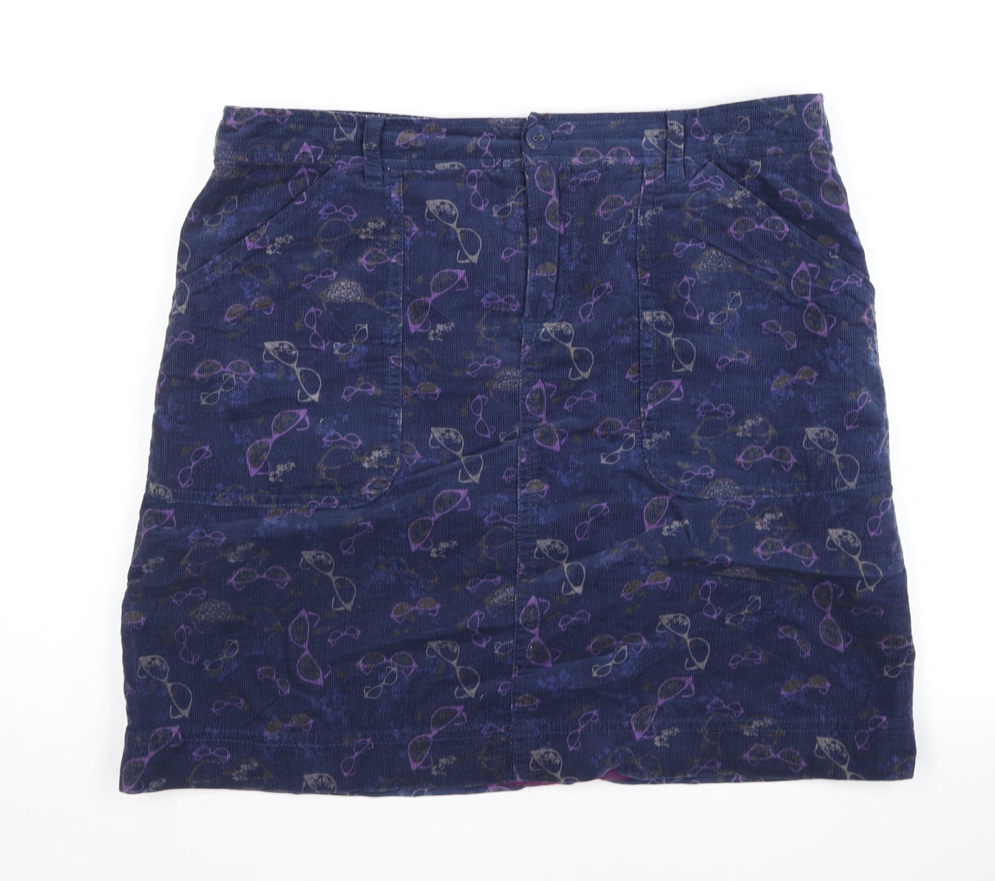 White Stuff Women's Blue Corduroy Skirt Size 10