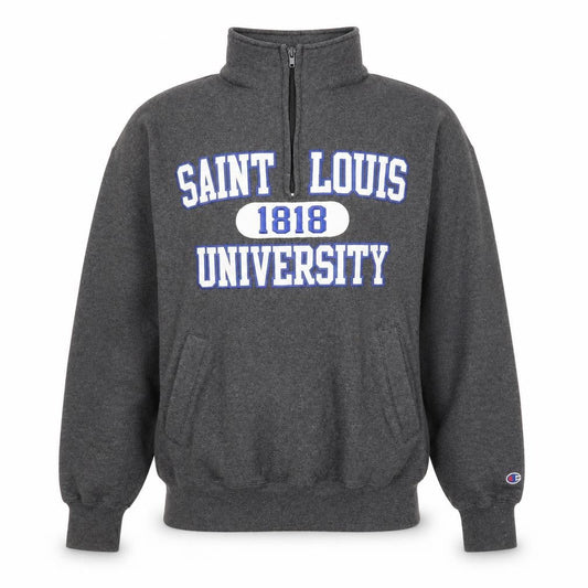 Champion Men's Grey University 1/4 Zip Sweatshirt L