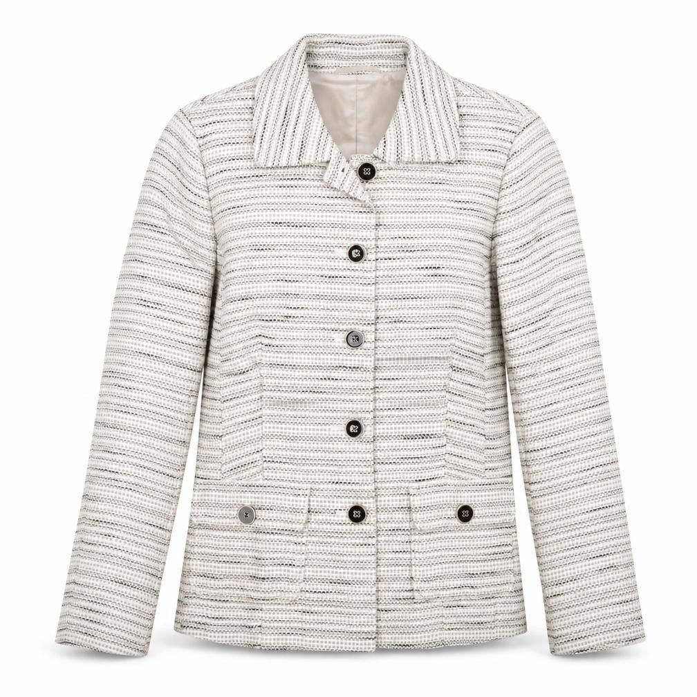 Viyella Women's Beige Blazer, Size 12, Lined, Striped