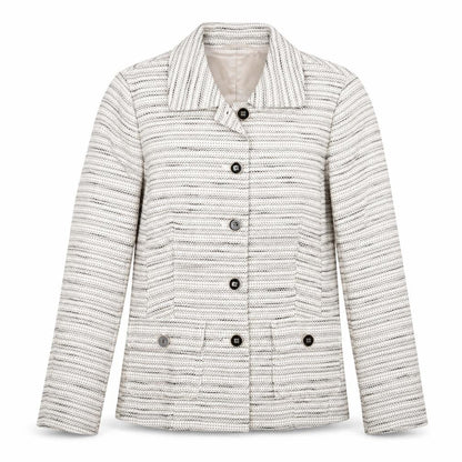 Viyella Women's Beige Blazer, Size 12, Lined, Striped