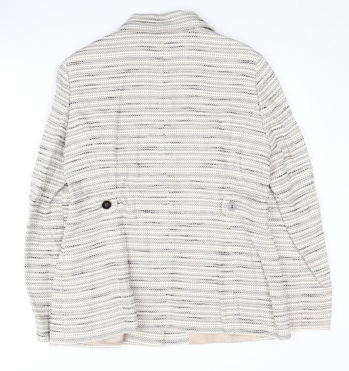 Viyella Women's Beige Blazer, Size 12, Lined, Striped